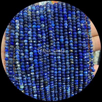 Lapis Lazuli Apatite perla di gemma naturale con facce in forma di abaco fili di perla sciolti per energia curativa e fabbricazione di gioielli fai da te