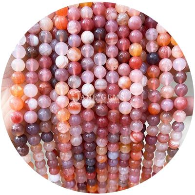 Natural Round Smooth Mix Agate Loose Beads Strand per gioielli e artigianato DIY Makin
