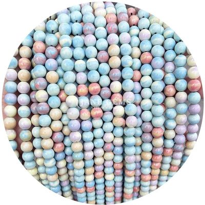 Agate naturali perline di pietra lisce rotonde perline spazzatrici sciolte per gioielli