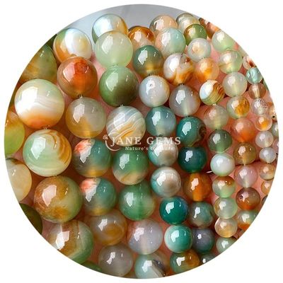Agate naturali perline di pietra lisce rotonde perline spazzatrici sciolte per gioielli