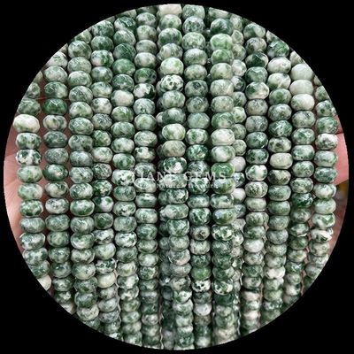 Agate indiana Green Dot Natural Gemstone Bead Strands Natural Gemstone Faceted Abacus Beads per regali personalizzati