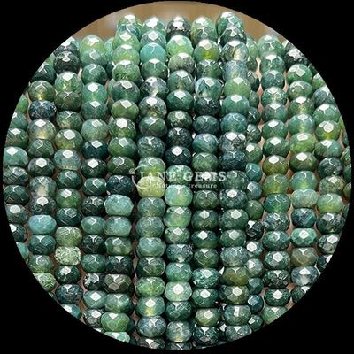 Agate indiana Green Dot Natural Gemstone Bead Strands Natural Gemstone Faceted Abacus Beads per regali personalizzati