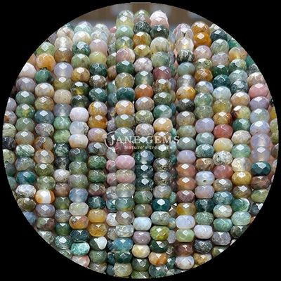 Agate indiana Green Dot Natural Gemstone Bead Strands Natural Gemstone Faceted Abacus Beads per regali personalizzati