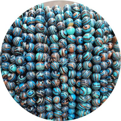Perline di malachite imitazione perline di pietra di malachite rotonde perline di pietra sciolte per gioielli fai da te