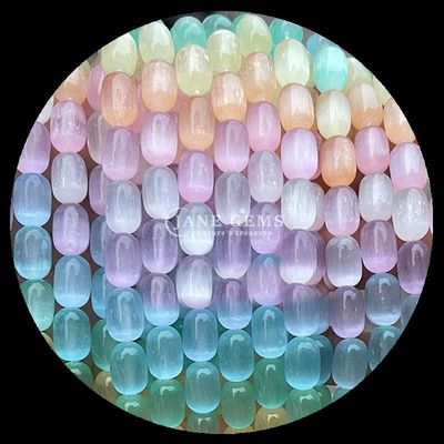 Gems Bead Dalmata Jasper Cristallo naturale Gemstone Barrel Forma di perline sciolte Stringi per la produzione di gioielli