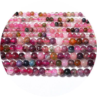 Semi-pietra preziosa Citrine Tourmaline Guarigione Loose Round Bead Strands per il regalo di compleanno