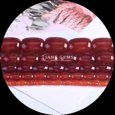 Gems Bead Carnelian Green Agate Natural Crystal Gemstone Barrel Shape Loose Bead Strands per la produzione di gioielli