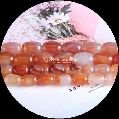 Gems Bead Carnelian Green Agate Natural Crystal Gemstone Barrel Shape Loose Bead Strands per la produzione di gioielli