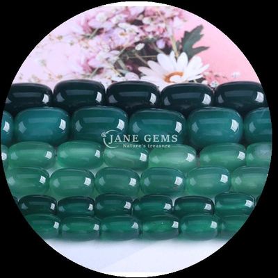 Gems Bead Carnelian Green Agate Natural Crystal Gemstone Barrel Shape Loose Bead Strands per la produzione di gioielli