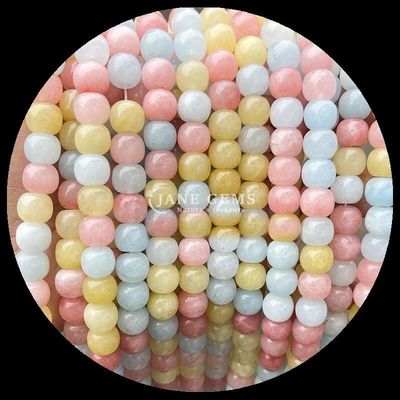Gems Bead Rose Quartz Ice Green Jade Natural Crystal Gemstone Apple Shape Loose Bead Strands per la realizzazione di gioielli