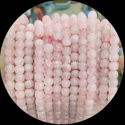 Gems Bead Rose Quartz Ice Green Jade Natural Crystal Gemstone Apple Shape Loose Bead Strands per la realizzazione di gioielli