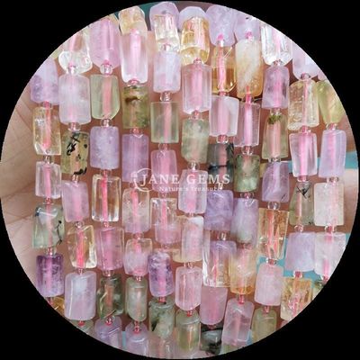 Perle di gemme cristallo naturale fragola quarzo gemma facciata cilindrica a forma di cilindro fili di perle sciolte per la fabbricazione di gioielli