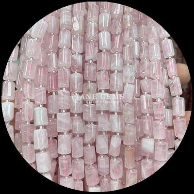 Perle di gemme cristallo naturale fragola quarzo gemma facciata cilindrica a forma di cilindro fili di perle sciolte per la fabbricazione di gioielli