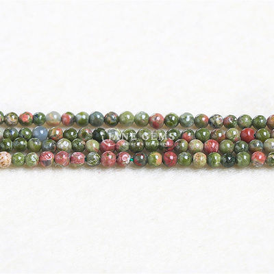 Forma rotonda cristallina perline sciolte Strand Quartz chiaro Unakite per artigianato fai da te