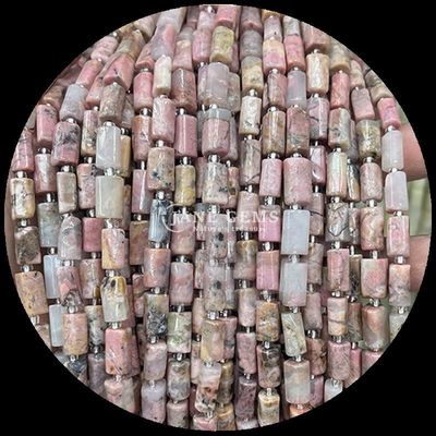 Gems Bead Cristallo naturale Apatite Rhodonite Gemstone facciata cilindrica forma a sfera di perla allentata fili per la produzione di gioielli