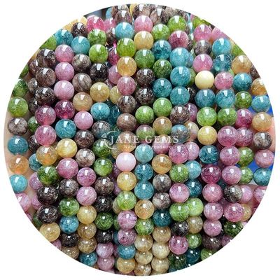 Giade rotonde miste perle di pietra calcedonica cristallo naturale perle sciolte fai da te gioielleria