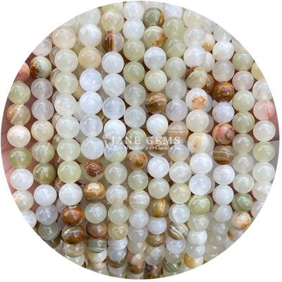 Giade rotonde miste perle di pietra calcedonica cristallo naturale perle sciolte fai da te gioielleria
