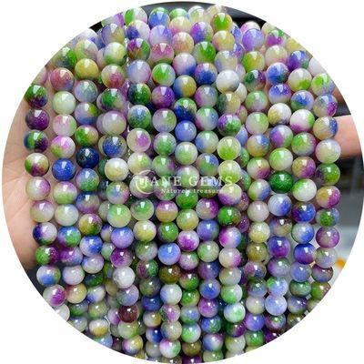 Giada Rotonda Colore Chalcedonia Pietra Perle Curative Cristallo Pietra Naturale Perle Libere Per La Fabbricazione Di Gioielli DIY