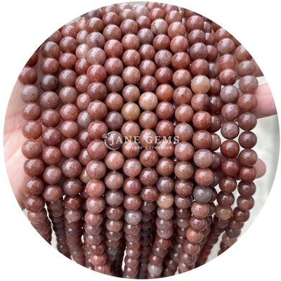 Perle di pietra naturale sciolta Strand Gemstone rosa avventurino rotondo liscio per la realizzazione di gioielli fai da te