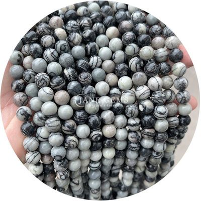 Perle di gemme a strisce nere naturali di rodocrosite per gioielli