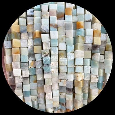 Giada naturale meridionale Amazonite Forma quadrata Stringhe di perline di gemma per gioielli fai da te e energia curativa