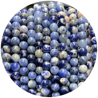 Natural Smooth Charm Gemstone Semi Precious Lapis Lazuli Perle di pietra sciolta Per la fabbricazione di gioielli per braccialetti