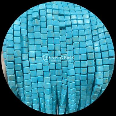 Forma quadrata cubo perla di gemma naturale rosso turchese nera agata fili di perle sciolte per gioielli fai da te