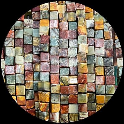 Forma quadrata cubo perla di gemma naturale rosso turchese nera agata fili di perle sciolte per gioielli fai da te