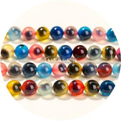 Agate di zucchero arcobaleno perle sfuse perle rotonde gioielli fai da te accessori perle per fare regali