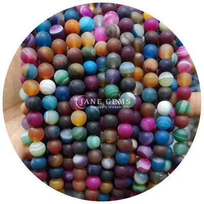 Agate ghiacciata Matte perline sciolte Prodotti semilavorati fatti a mano per regali di compleanno