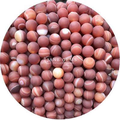 Perle di agata a strisce rosse naturali Sardonyx Agata opaca rotonda perle sciolte per la fabbricazione di gioielli