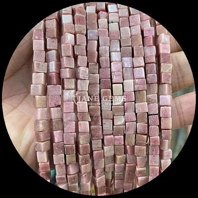 Cubo di forma quadrata perle di gemme naturali Limone Giada Rhodonite fili di perle sciolte per la guarigione e gioielleria fai da te Ma