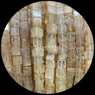 Cubo di forma quadrata perle di gemme naturali Limone Giada Rhodonite fili di perle sciolte per la guarigione e gioielleria fai da te Ma