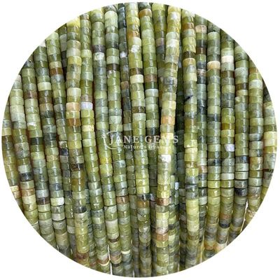 Perline sciolte di kiwi jasper unakite fatte di cristallo naturale per la produzione di gioielli