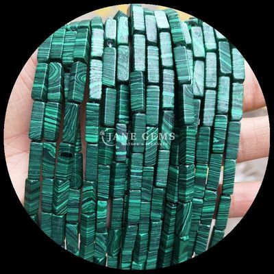 Unakite naturale Malachite rettangolo di forma quadrata Stringhe di perline di gemma per gioielli fai da te