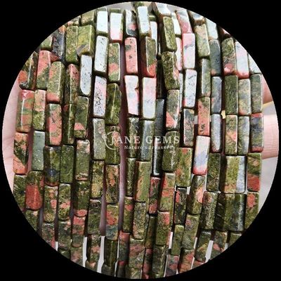 Unakite naturale Malachite rettangolo di forma quadrata Stringhe di perline di gemma per gioielli fai da te