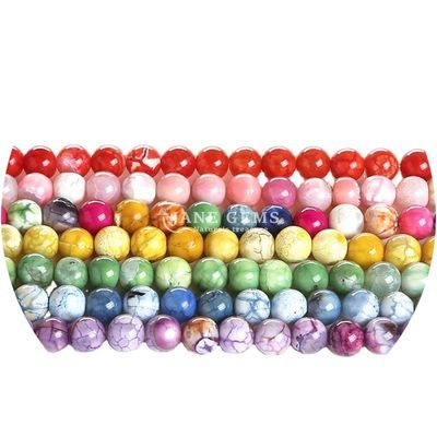 Diversi colori Agata di ghiaccio di forma rotonda liscia per gioielleria e artigianato