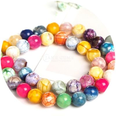 Diversi colori Agata di ghiaccio di forma rotonda liscia per gioielleria e artigianato