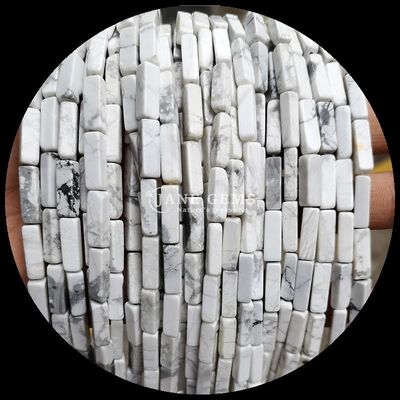 Perle di gemme naturali di forma rettangolare Limone Giada Howlite Stringhi sciolti per fai da te