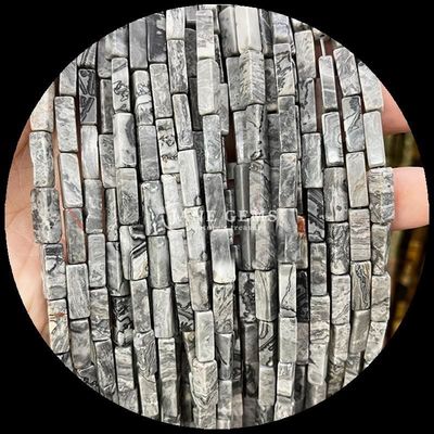 Finitura lucidata per gioielli rettangolari perla viola calcedonia mappa giaspo 4x13mm per gioielli fai da te