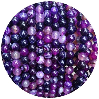Perle di agate di forma rotonda lucidate per la fabbricazione di gioielli e artigianato
