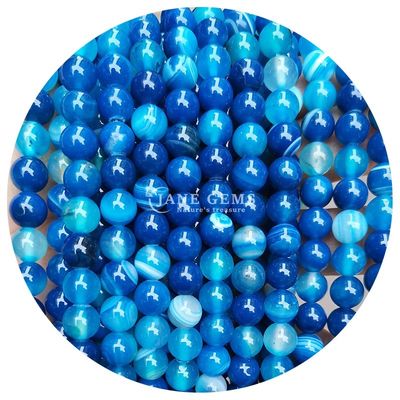 Perle di agate di forma rotonda lucidate per la fabbricazione di gioielli e artigianato