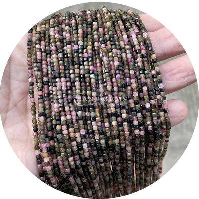 Strato di perline lisce cristallino a fascia sciolta di argento ossidiana Tourmaline per l'artigianato fai da te