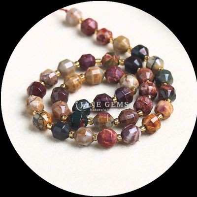 Perle lucide in gemma naturale con facce a sfondo a sfera libera perle di rombo per la fabbricazione di gioielli