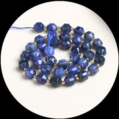 Perle lucide in gemma naturale con facce a sfondo a sfera libera perle di rombo per la fabbricazione di gioielli
