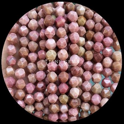 Pietra preziosa a facce, forma di diamante naturale, rodonite, amazzonica, perline a filo sciolto
