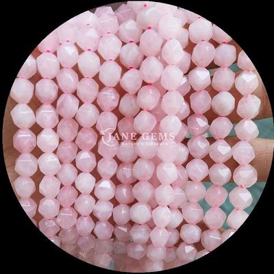Perle di gemme naturali di forma sfaccettata rosa quarzo turmalina fili sciolti per la fabbricazione di gioielli