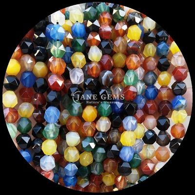 Diamante scintillante taglio multicolore perle di gemme Quarzo chiaro Carneliano fili sciolti per l'elaborazione di gioielli squisiti