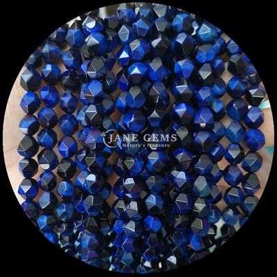 Perle di gemma Diamanti Colori assorbiti Abbaglianti Gioielli fai da te 6mm 8mm 10mm Turmalina Occhio di tigre blu Stringhi sciolti