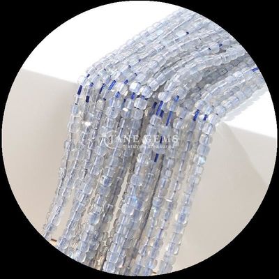 Pietra naturale perla lucida gemma quadrata forma cubo fluorite labradorite mini fili di perle sciolte per braccialetti / collane